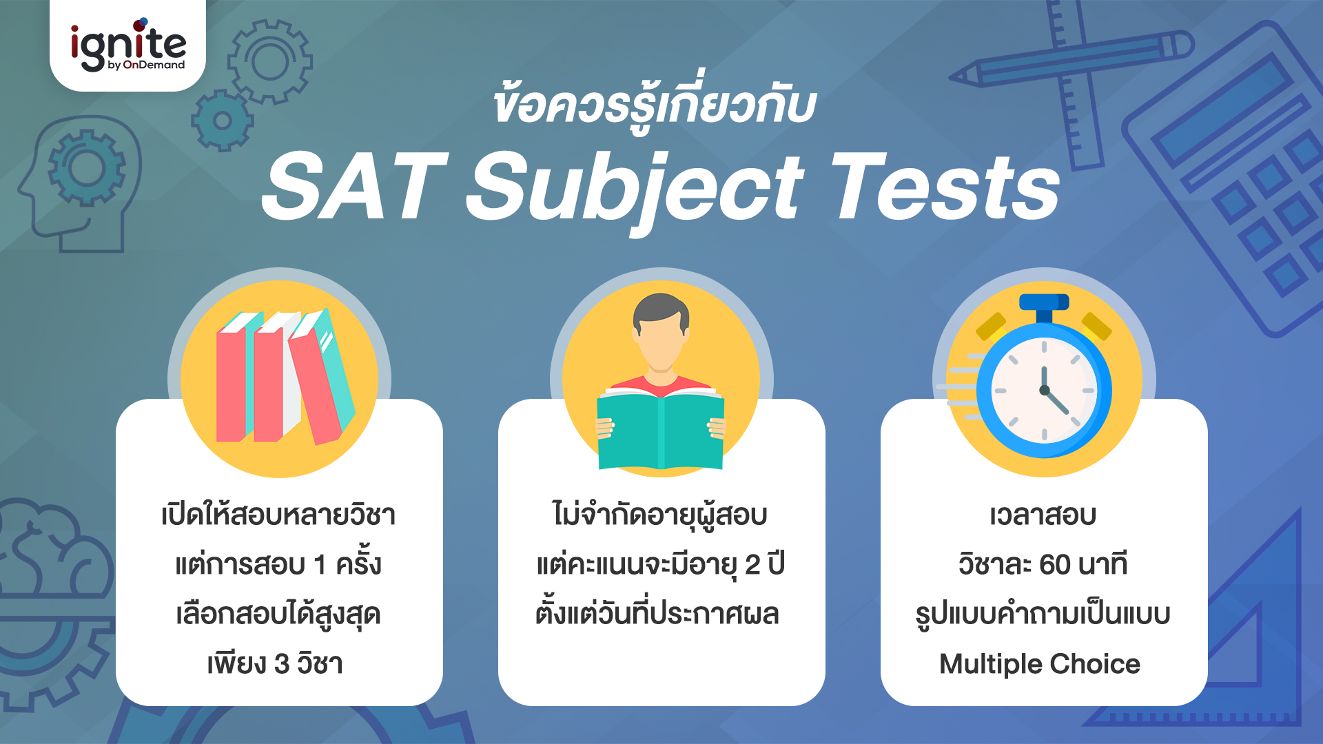 SAT Subject tests คือ? กุญแจสำคัญให้ติดคณะอินเตอร์ Ignite by OnDemand