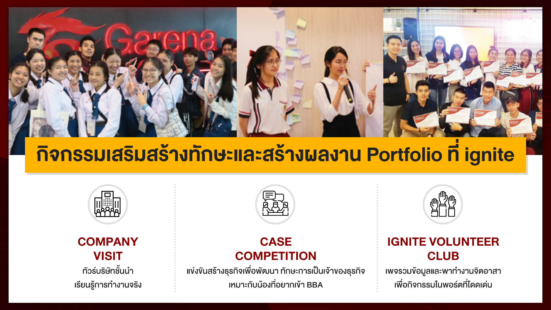 กิจกรรมสะสมผลงาน Portfolio - สอบเข้าคณะอินเตอร์ - Ignite by ondemand - Bigcover5