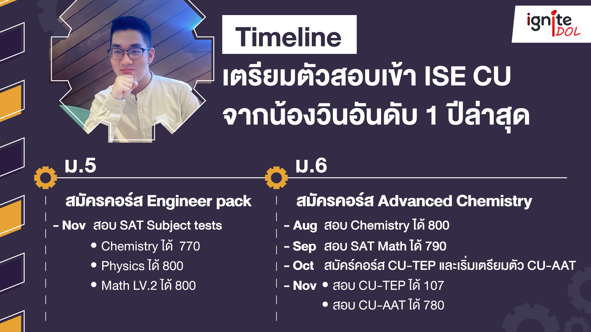 Timeline เตรียมตัวสอบเข้า ISE อันดับ 1 - TCAS 64 - น้องวินกรุงเทพคริสเตียน - Bigcover2