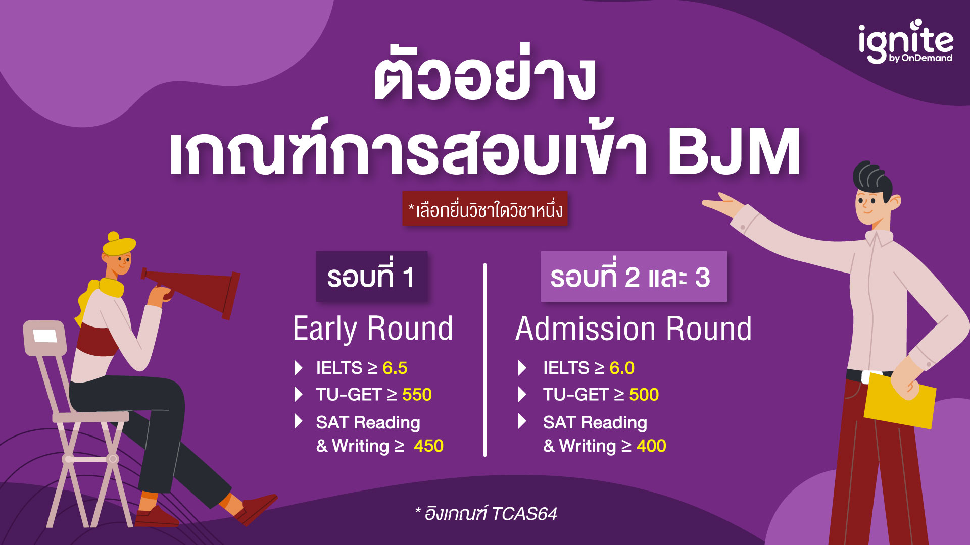 ตัวอย่างเกณฑ์การสอบเข้า BJM - Requirement Bigcover4