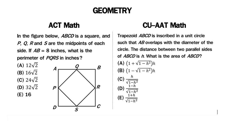 gemetry act math vs cu-aat math - ignite by OnDemand