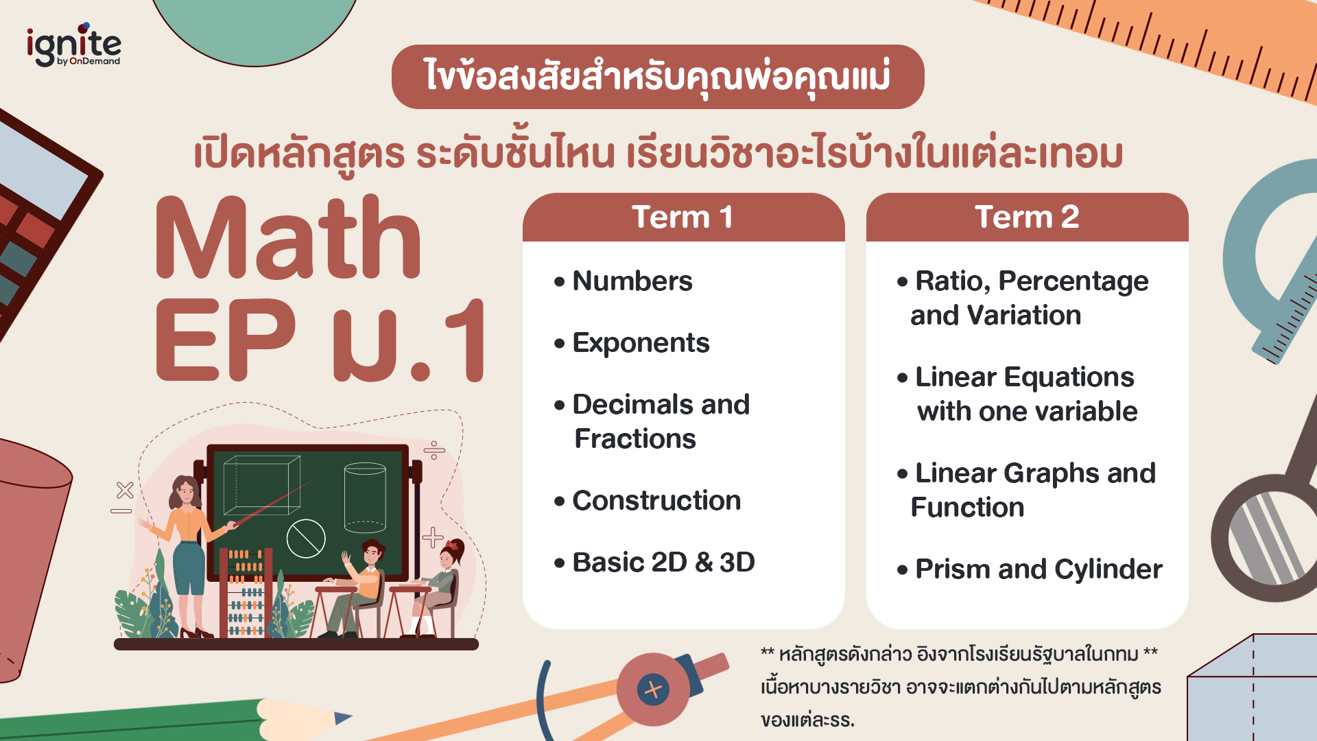 หลักสูตร Math EP ม.1 - ignite by OnDemand - Bigcover2