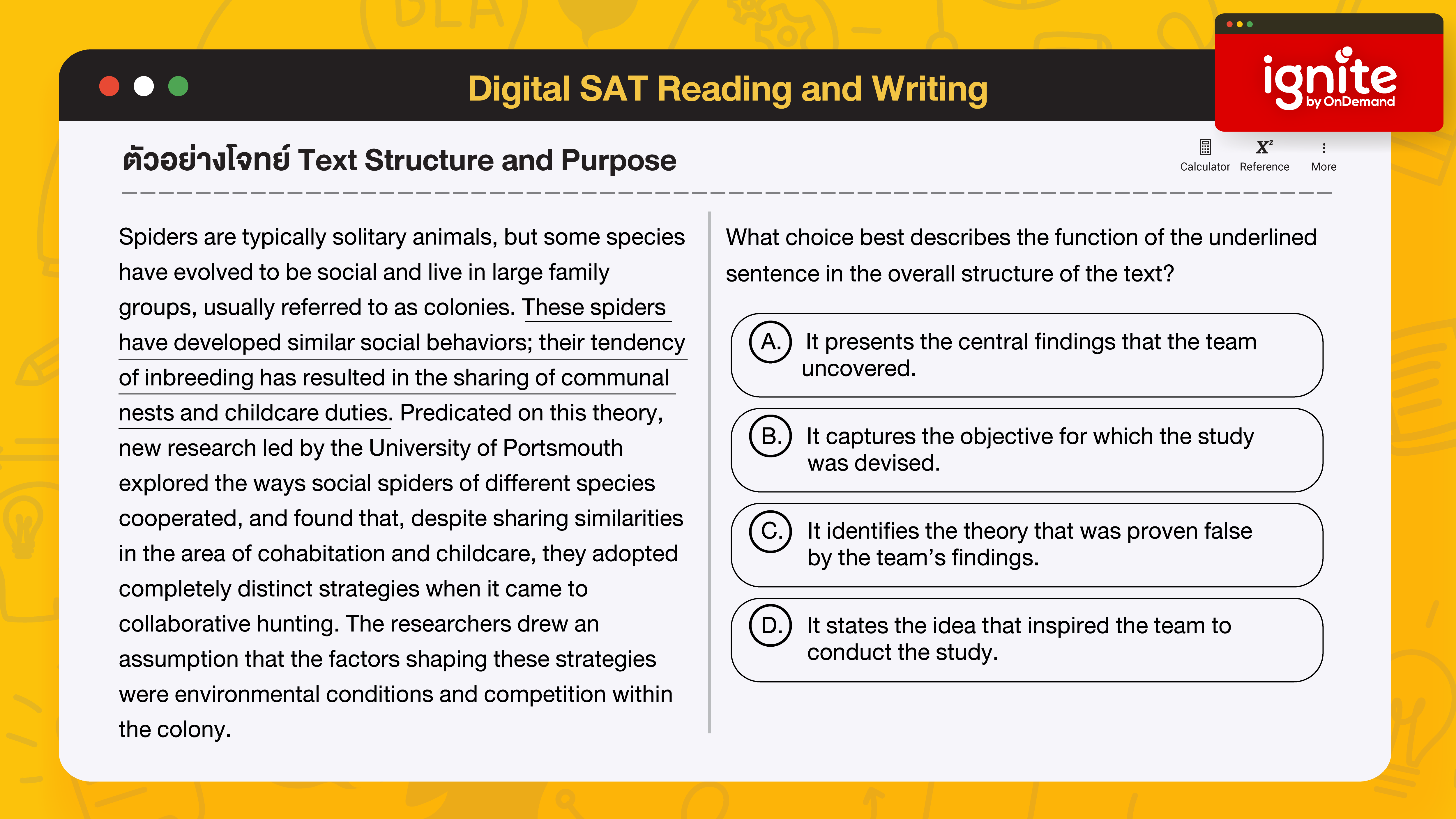 Text Structure and Purpose - Digital SAT Reading and Wrting 2023 - ignite by OnDemand