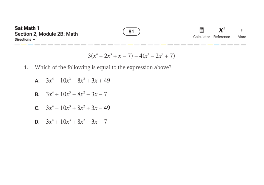 ตัวอย่างโจทย์ Digital SAT Module 1 - Math - ignite by OnDemand