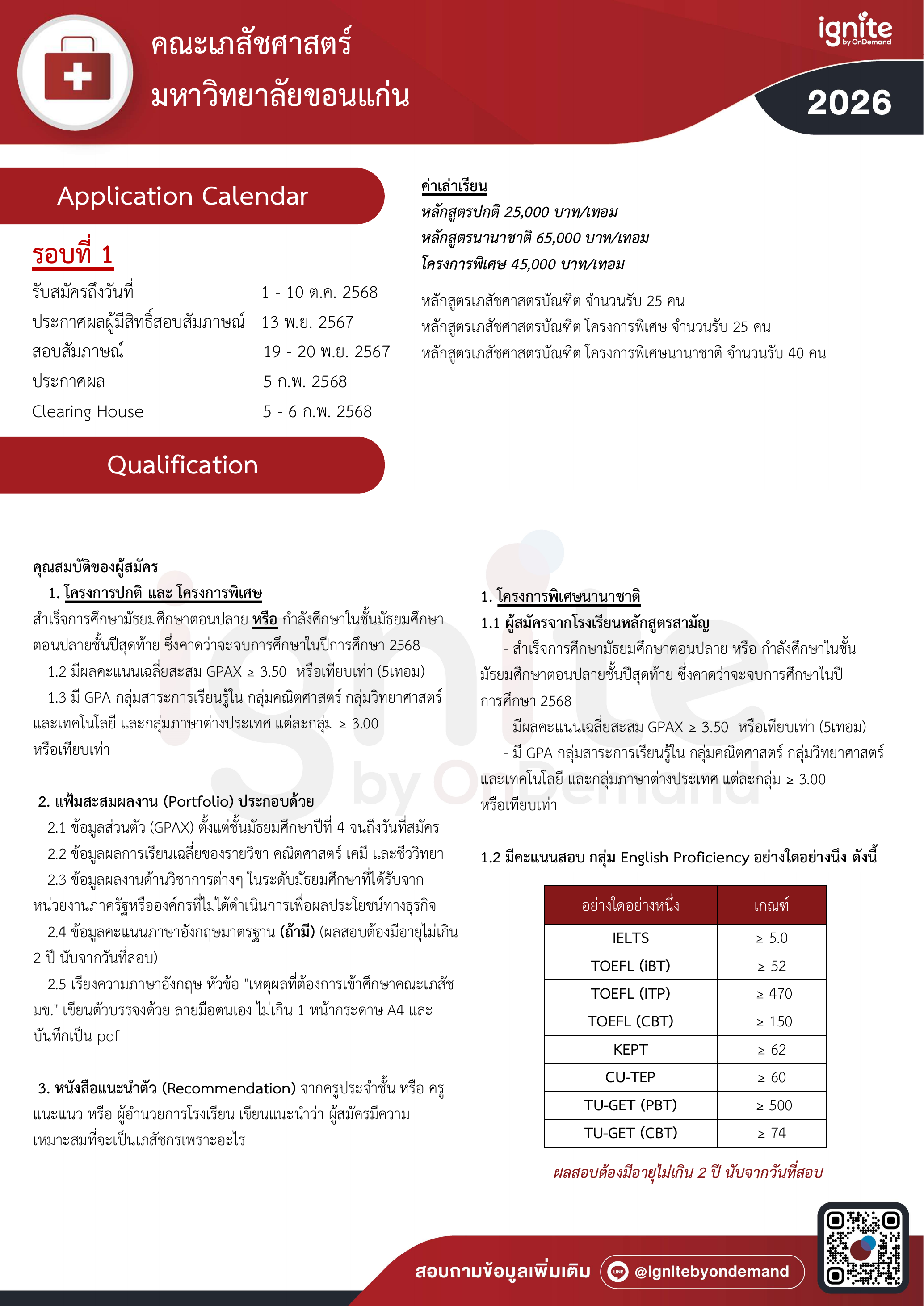 Requirement คณะเภสัช มข 69