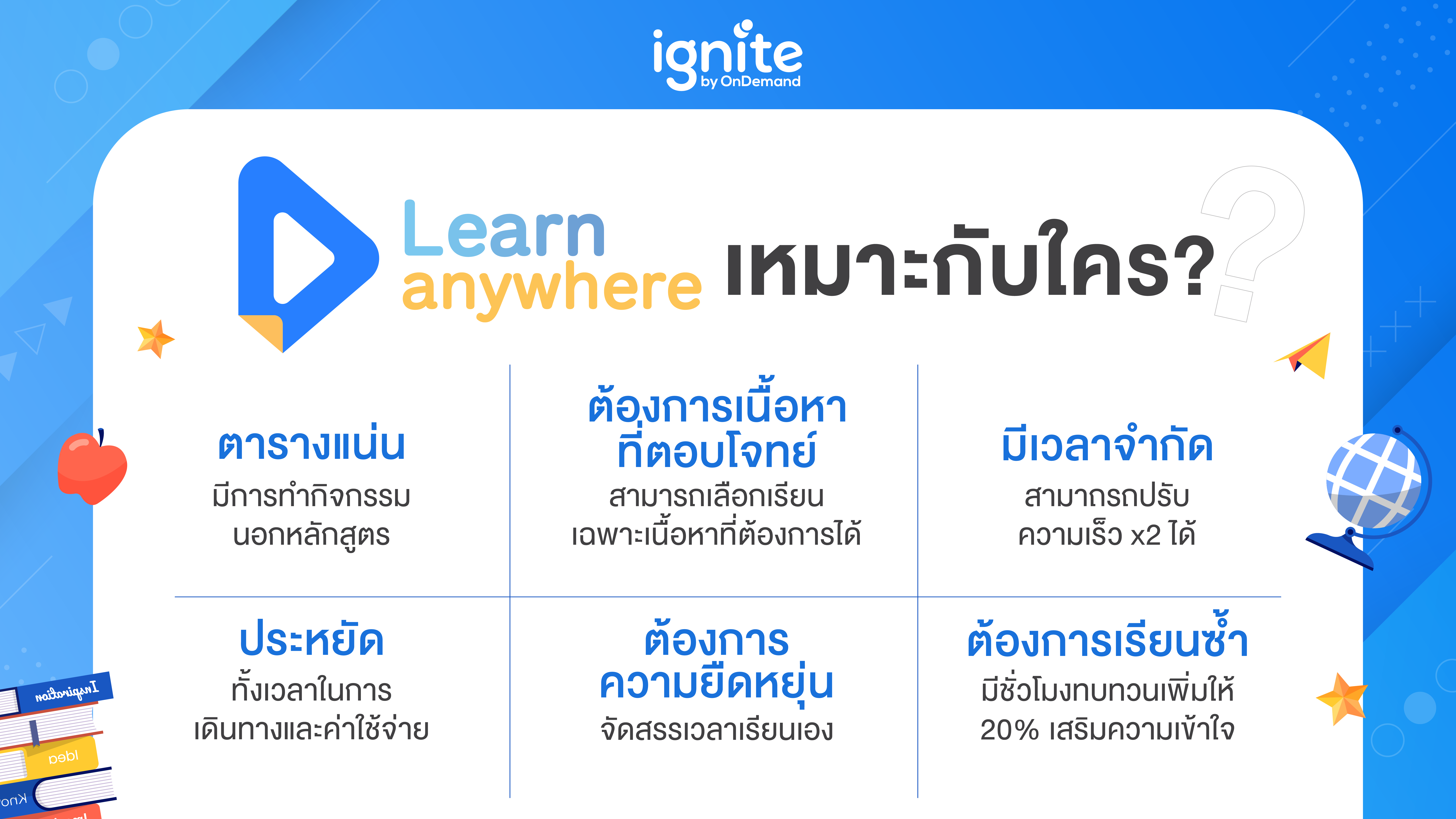 Learn Anywhere เหมาะกับใคร - ignite by OnDemand - Banner