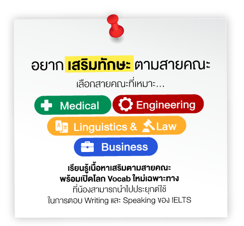 เรียน IELTS เสริมทักษะตามสายคณะที่ ignite