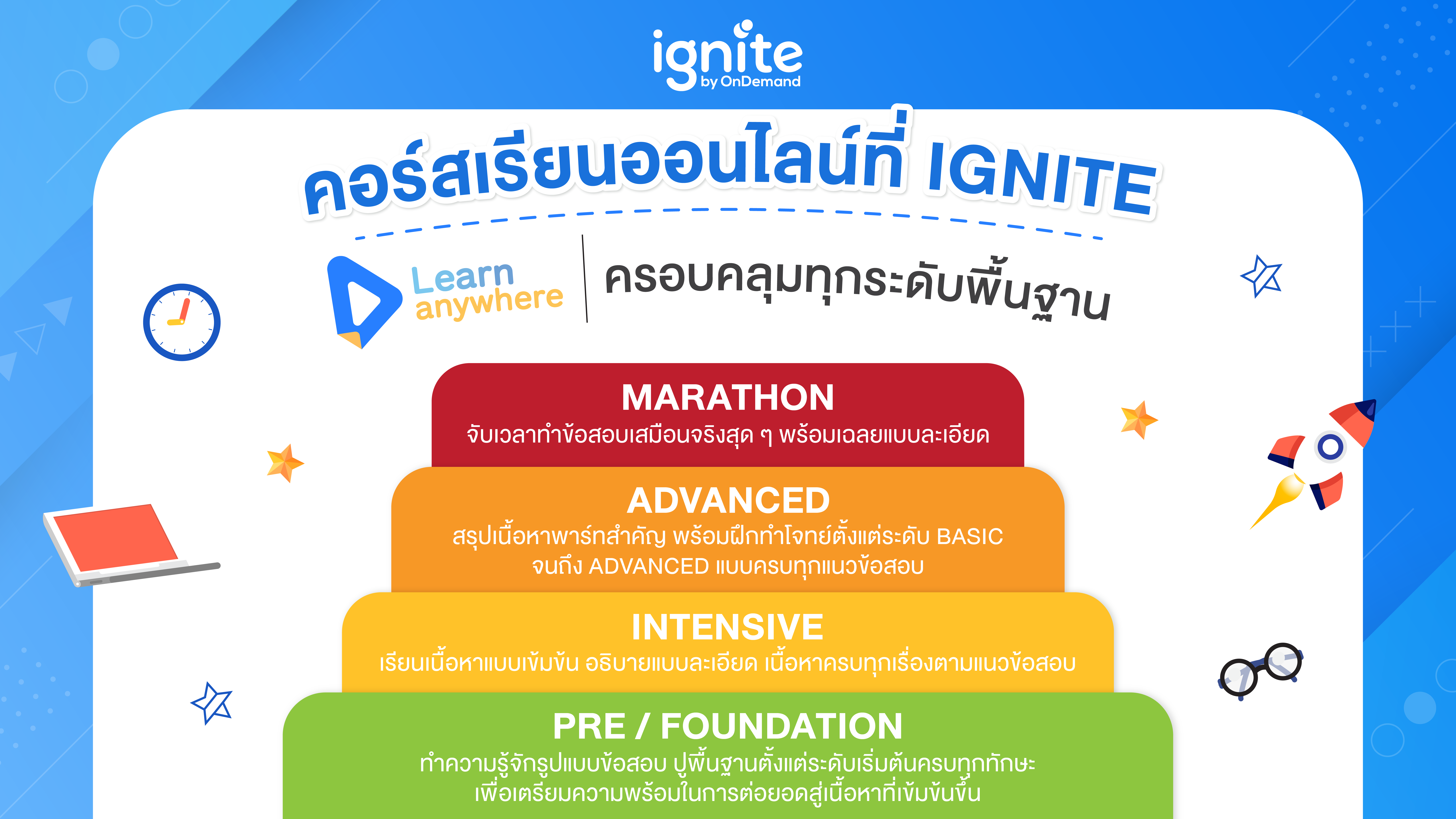 เรียนออนไลน์ ที่ ignite ตอบโจทย์ทุกระดับพื้นฐาน - ignite by OnDemand - Banner